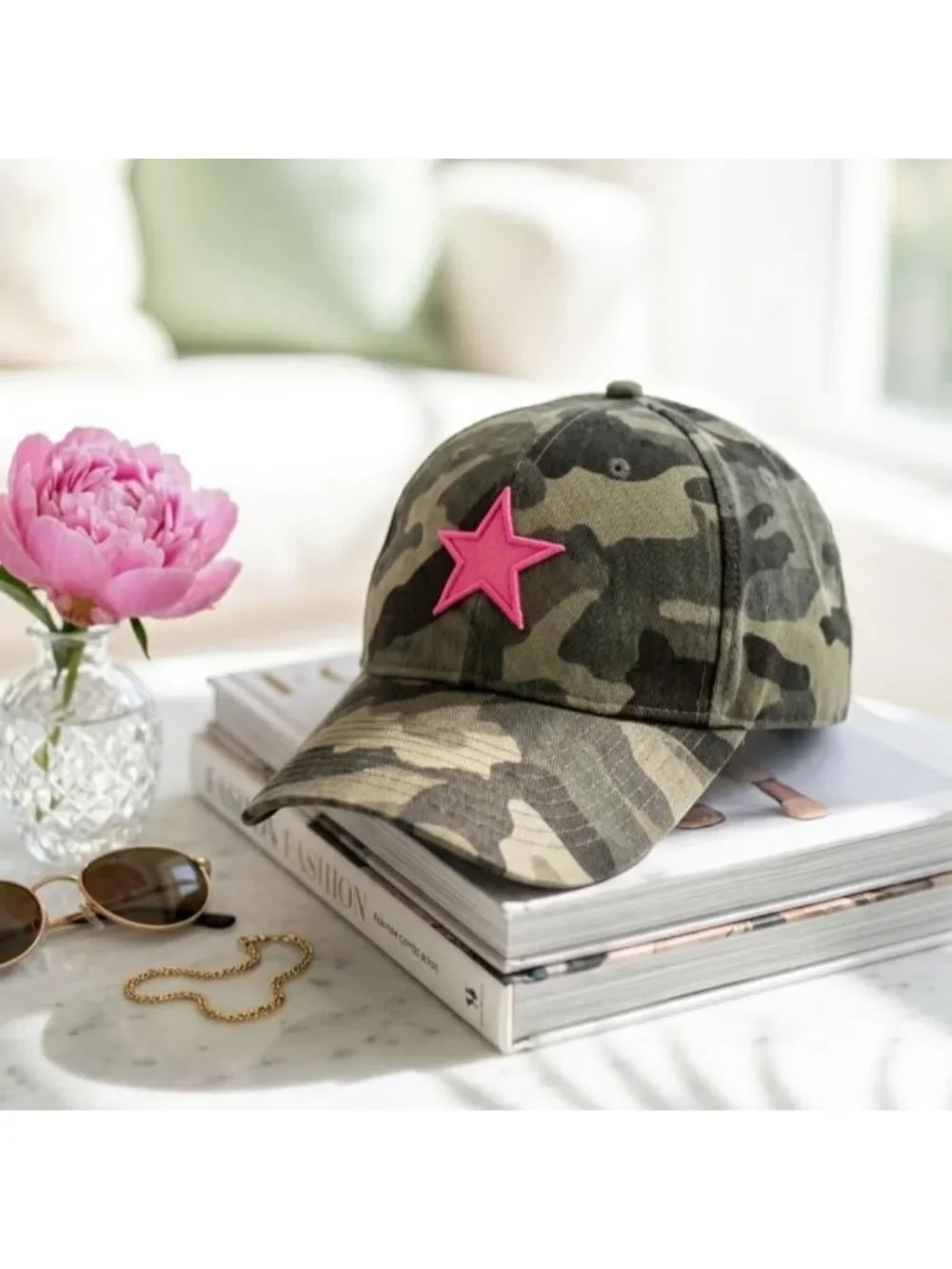 Cute Embroidered Star Women's Baseball Cap - Adjustable Aesthetic Hat for Women